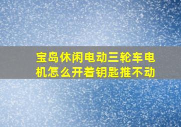 宝岛休闲电动三轮车电机怎么开着钥匙推不动