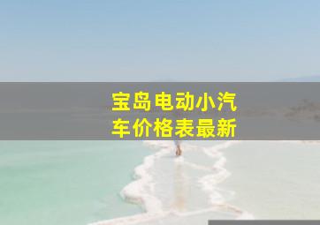 宝岛电动小汽车价格表最新