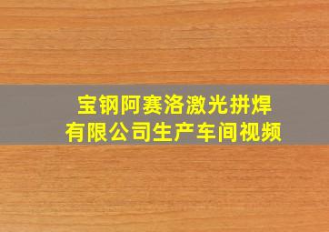 宝钢阿赛洛激光拼焊有限公司生产车间视频