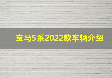 宝马5系2022款车辆介绍