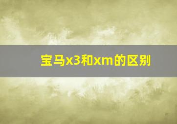 宝马x3和xm的区别