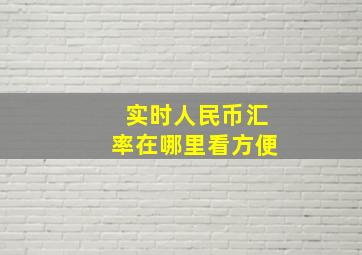 实时人民币汇率在哪里看方便