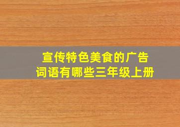 宣传特色美食的广告词语有哪些三年级上册