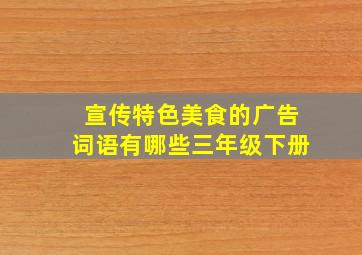 宣传特色美食的广告词语有哪些三年级下册