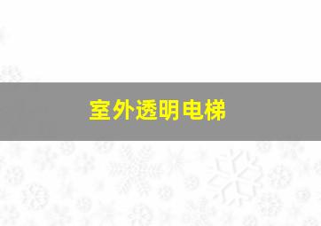 室外透明电梯