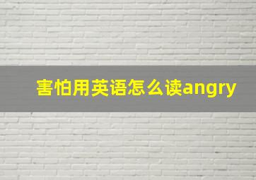 害怕用英语怎么读angry