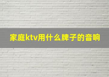 家庭ktv用什么牌子的音响