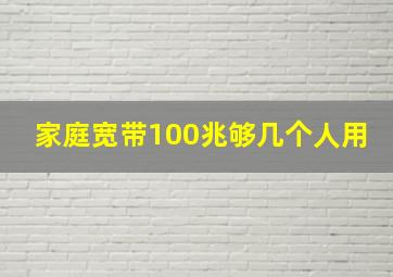 家庭宽带100兆够几个人用