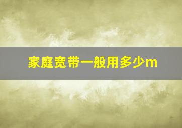 家庭宽带一般用多少m