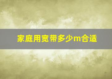 家庭用宽带多少m合适