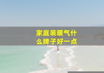 家庭装暖气什么牌子好一点