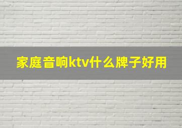 家庭音响ktv什么牌子好用