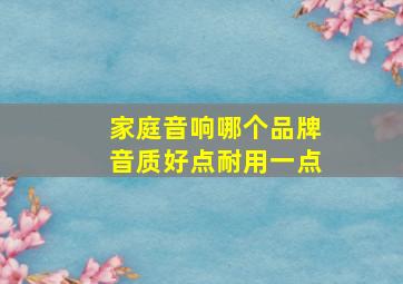 家庭音响哪个品牌音质好点耐用一点