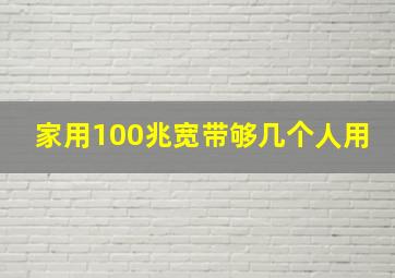 家用100兆宽带够几个人用