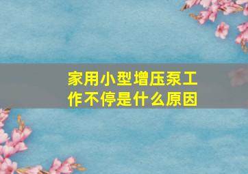 家用小型增压泵工作不停是什么原因