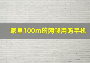 家里100m的网够用吗手机