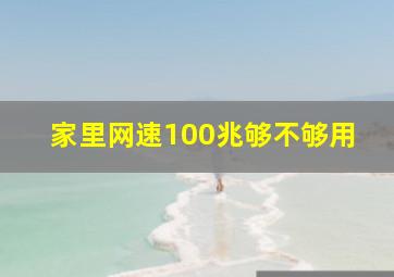 家里网速100兆够不够用