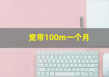 宽带100m一个月