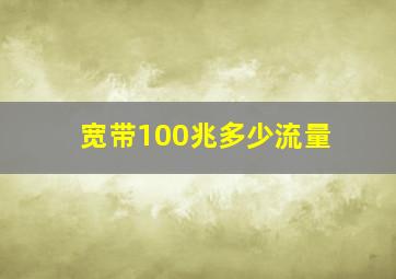 宽带100兆多少流量