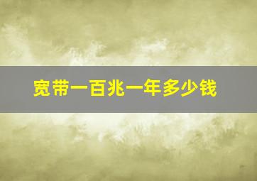 宽带一百兆一年多少钱