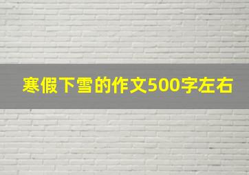 寒假下雪的作文500字左右