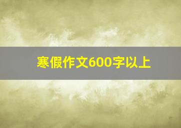 寒假作文600字以上