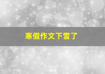 寒假作文下雪了