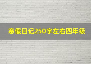 寒假日记250字左右四年级