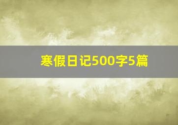 寒假日记500字5篇