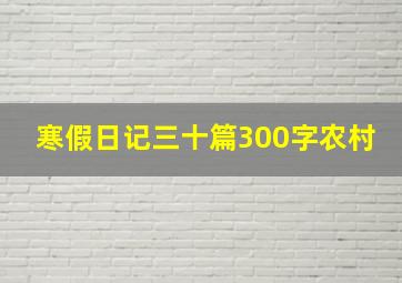 寒假日记三十篇300字农村