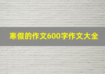 寒假的作文600字作文大全