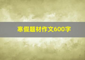 寒假题材作文600字