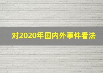 对2020年国内外事件看法