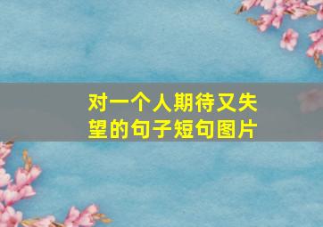 对一个人期待又失望的句子短句图片