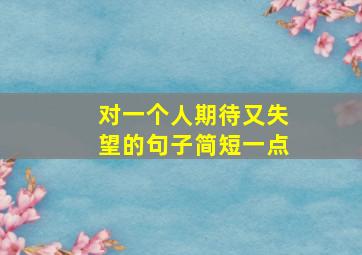 对一个人期待又失望的句子简短一点