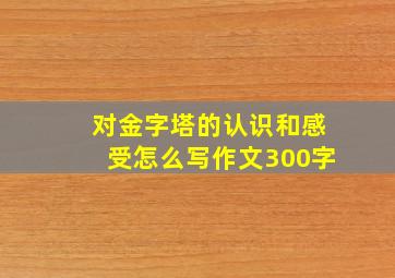 对金字塔的认识和感受怎么写作文300字