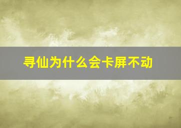 寻仙为什么会卡屏不动