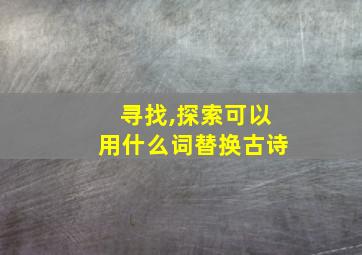 寻找,探索可以用什么词替换古诗