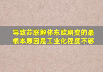 导致苏联解体东欧剧变的最根本原因是工业化程度不够