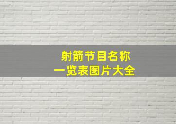 射箭节目名称一览表图片大全