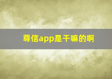 尊信app是干嘛的啊