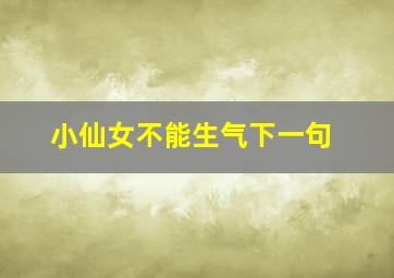 小仙女不能生气下一句