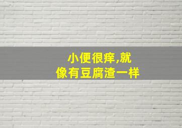 小便很痒,就像有豆腐渣一样