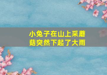 小兔子在山上采蘑菇突然下起了大雨