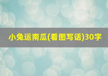 小兔运南瓜(看图写话)30字