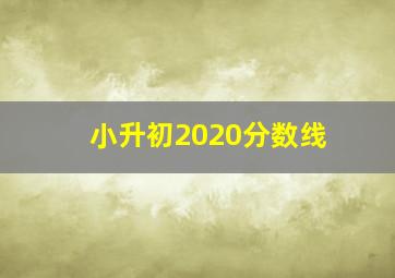 小升初2020分数线