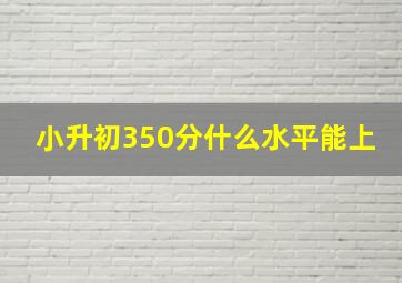 小升初350分什么水平能上