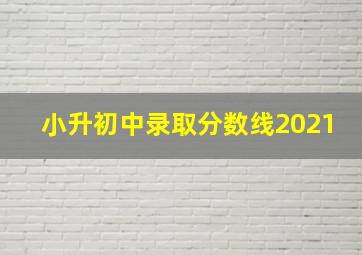 小升初中录取分数线2021