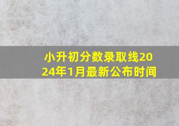 小升初分数录取线2024年1月最新公布时间