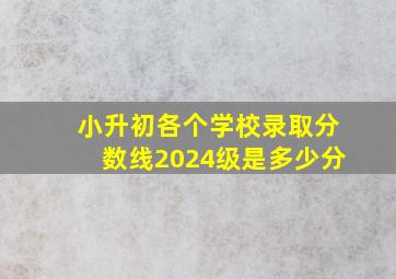 小升初各个学校录取分数线2024级是多少分